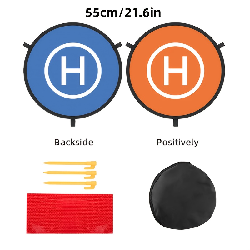 TEMU Accessoires pour drones RF06 : tapis de atterrissage pliable universel de 55 cm et 75 cm pour drones RC, zone de stationnement pour