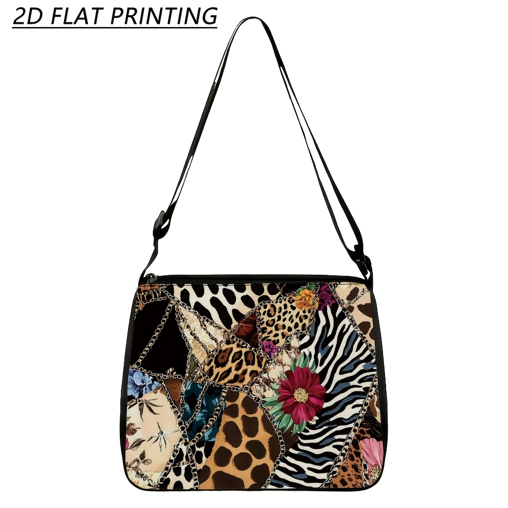 TEMU 1pc Crossbody Shoulder Bag, Animal Print Chain Design, Adjustable Strap, Casual Daily Use, Lightweight, Versatile For , Parties, Shopping, ,