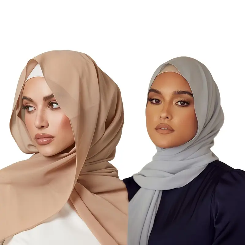 Muslim Women Chiffon Lace Scarf Turban Long Headscarf Wrap Shawl Stoles Covers E - Foto 7