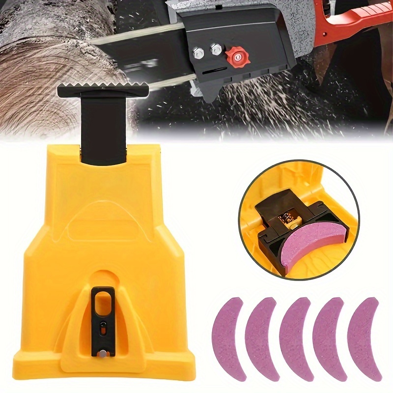 

5pcs Universal Chain Saw Sharpener Kit, Rod-mounted Blade Tooth Sharpener, Quick Sharpening Tool For 14/16/18/20 Inch Chain , Outdoor Power Tool Accessories, No Electricity Needed