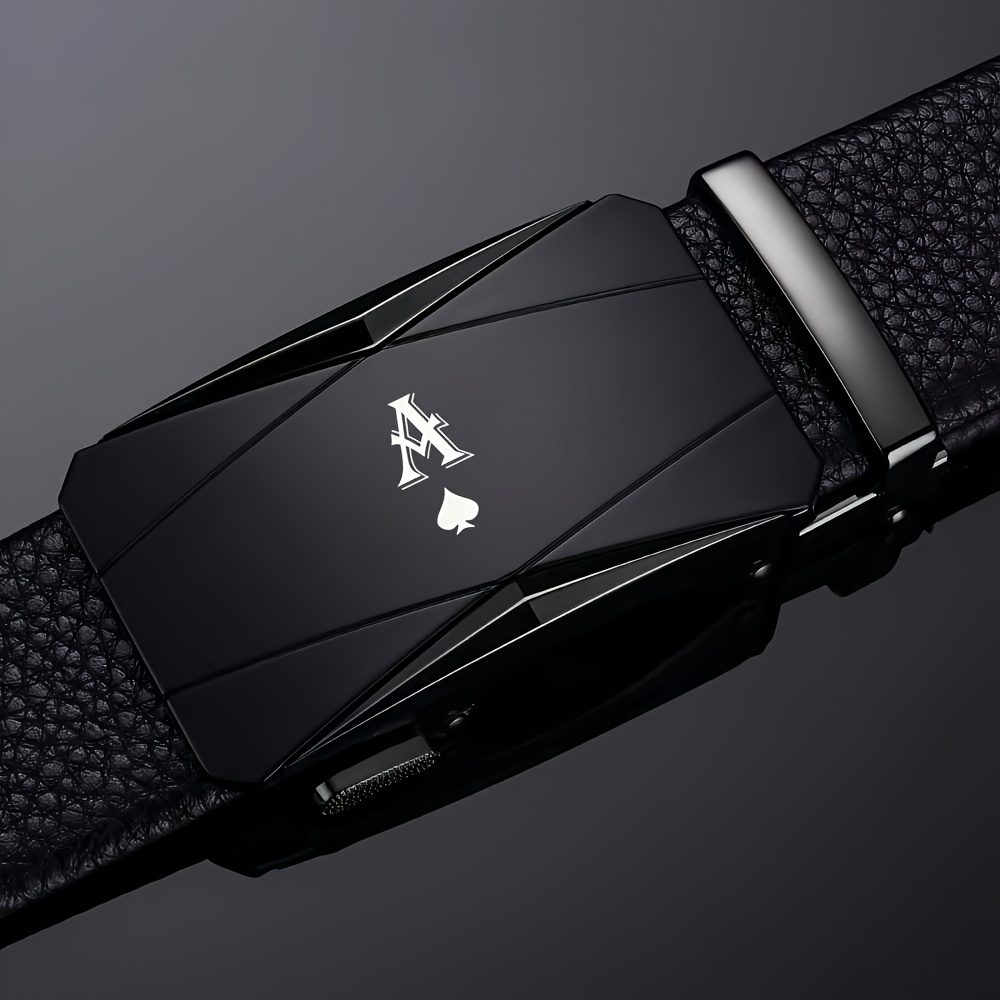 TEMU Ceinture pour homme et polyvalente avec une boucle automatique, ajustable, style trous, avec une extrémité dorée, parfaite pour offrir en cadeau