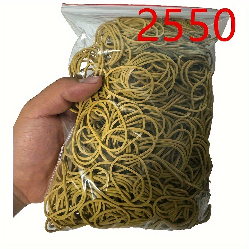 Image of About 1550/2550/300/550/1050pcs Of Earth Yellow Rubber Bands, Color Rubber Bands, High Elastic Rubber Resistant, Durable And Stretch-suitable For Home, Office, School Use