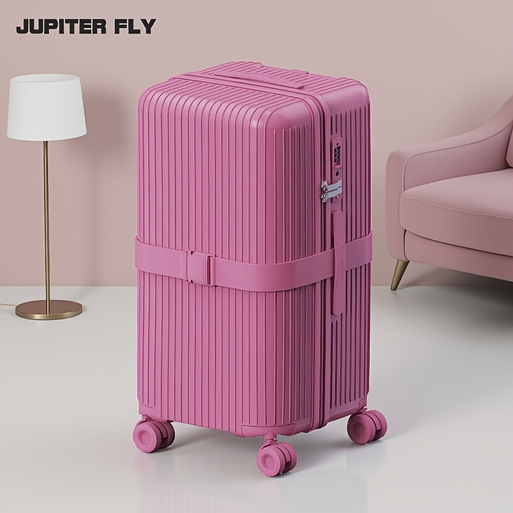Matte Vertical Ribbed PC Trolley Suitcase with TSA Lock