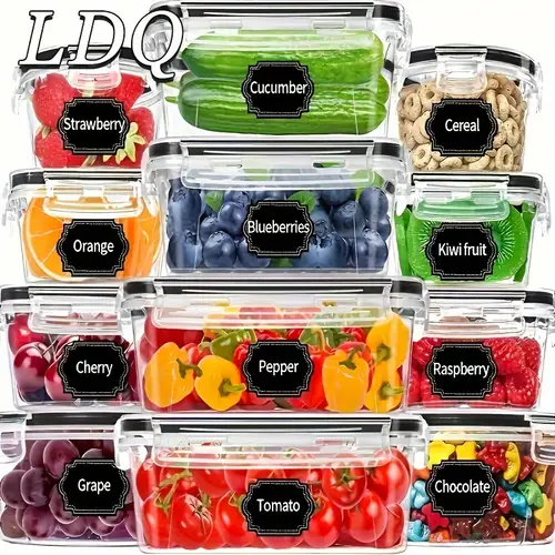 12개 세트의 bpa 프리 누출 방지 식품 보관용기 - 스냅 잠금 장치가 있는 밀봉용기, 전자레인지 사용 가능 - 이드 알 아드하 축제에 완벽함
