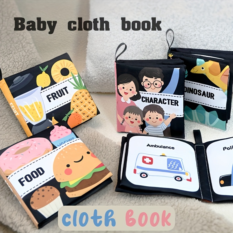 High Contrast Baby Cloth Book 0-6 Mos Washable Non Toxic Early Learning