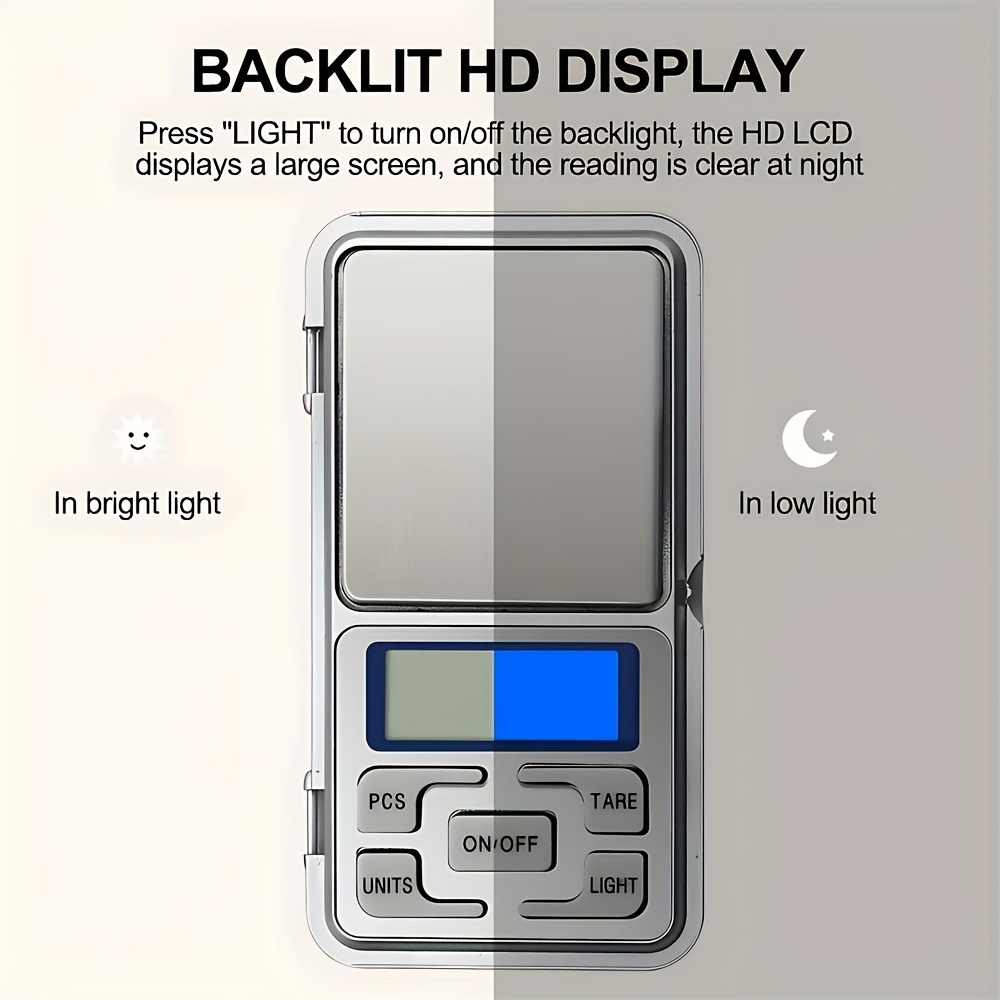kitchen digital scale pocket scale digital gram jewelry ounce measurement jewelry scale mobile scale with backlit lcd food weighing scale with a precision of 200g 0 01  mini scale   2 aaa batteries not included Product details 1