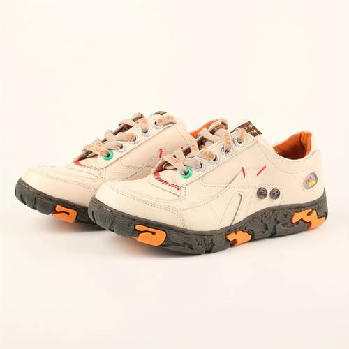 womens fashion anti slip casual sports shoes beige cover lace up with colorful accents round toe wear sneakers sporty casual design cover upper sneakers