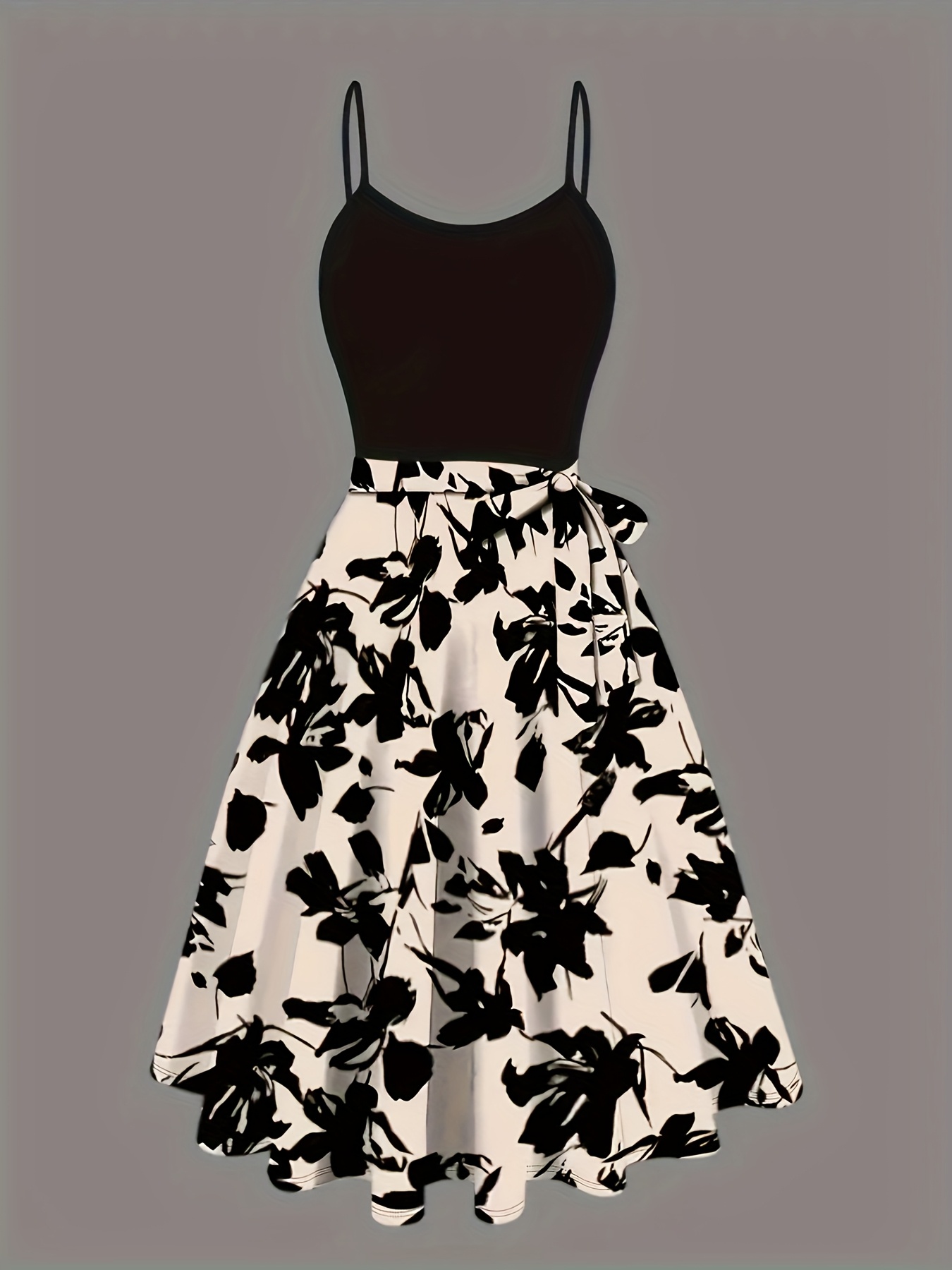 Elegant floral print dress and cardigan two piece set in a polyester blend The dress and cardigan feature long sleeves and a mid elasticity fabric for all season wear
