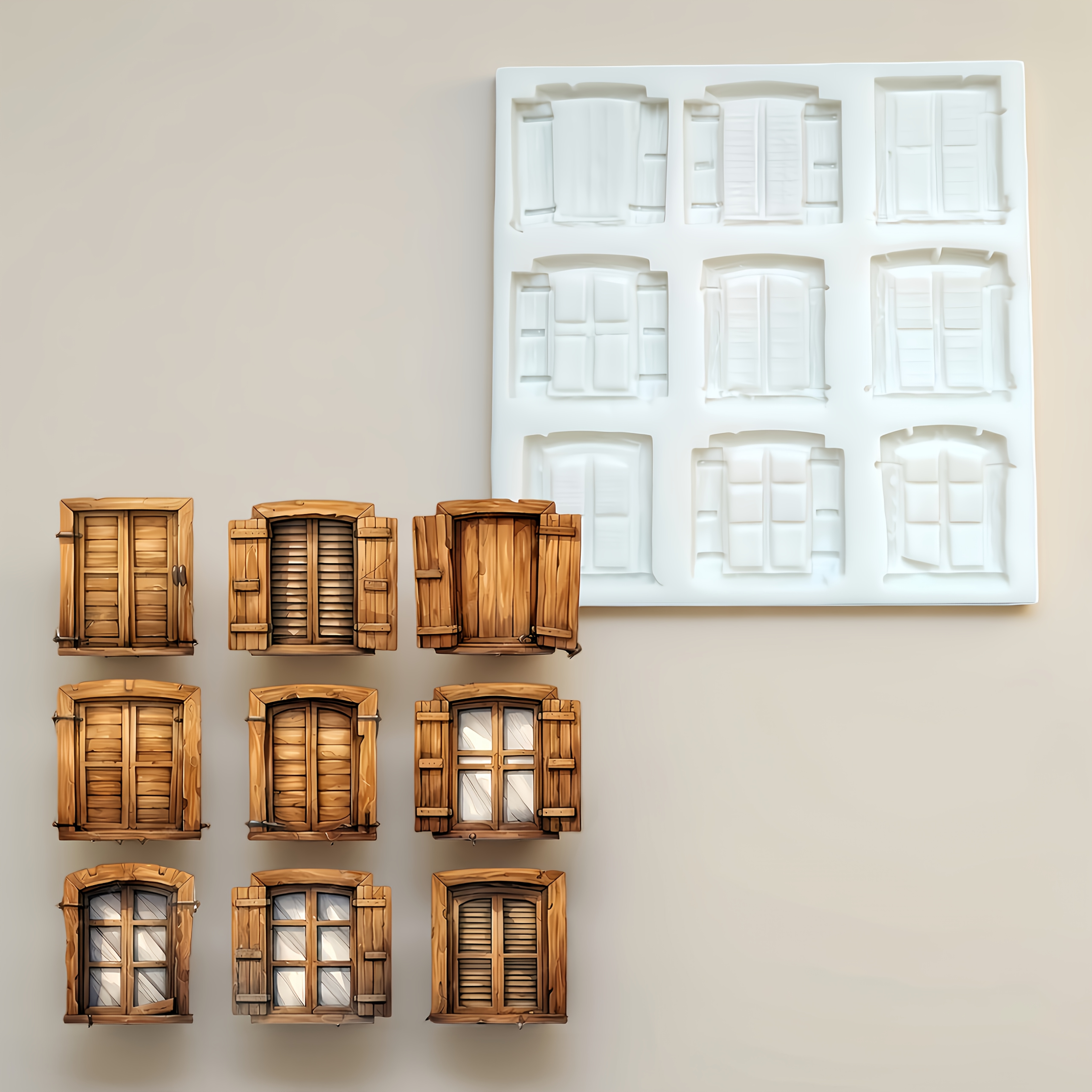 Image of Multiple Window-shaped Baking Molds, Creative Cake Molds, Cake Decoration Additions, Gummy And Fondant Molds