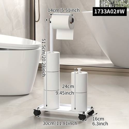 freestanding toilet paper holder with storage rack holds 3 5 rolls of toilet paper bathroom storage rack moveable storage rack for floor use
