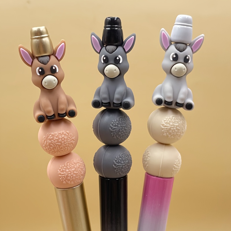 TEMU Beads & Bead Assortments 6pcs 3d Mixed Silicone Beads, Animal Charms For Pen Decor, Jewelry Making, Beads Mixed Colors