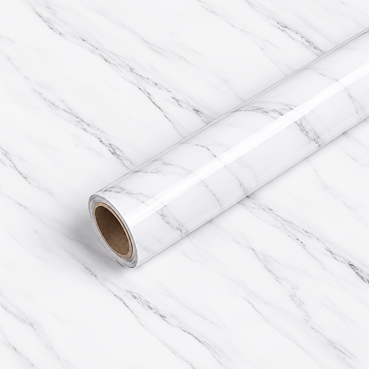TEMU 1 Roll Of 60cm Wide, 0.15mm Thick Marble Pvc Wallpaper - Range Hood Cabinet And Stove Wall Sticker, Heat-resistant, Waterproof, Oil-proof,
