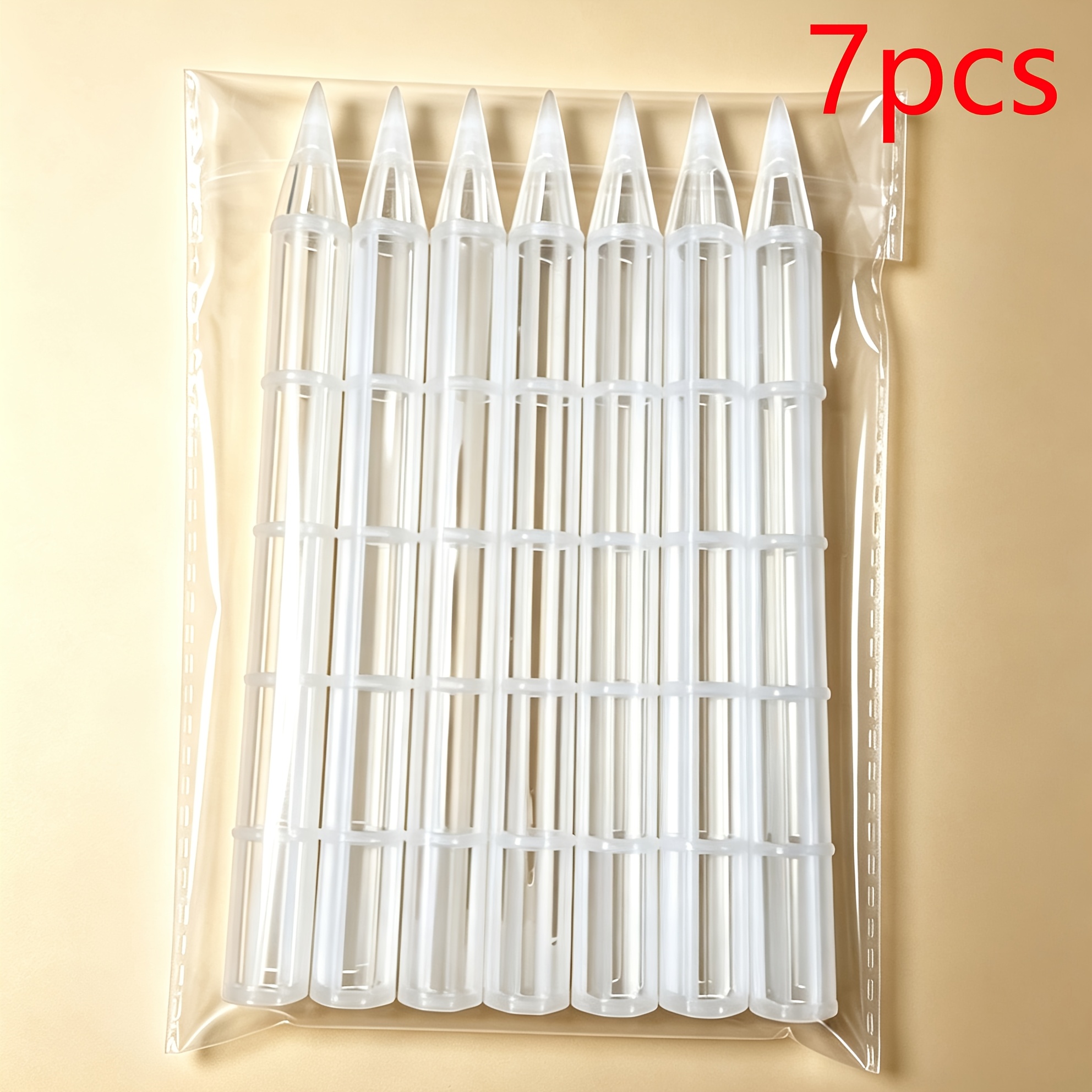 TEMU 7pcs Set Of Transparent Plastic Soil Air Circulation Tubes For Plants - Lightweight And Durable Root Ventilation Tubes, Clear Drainage Tubes,