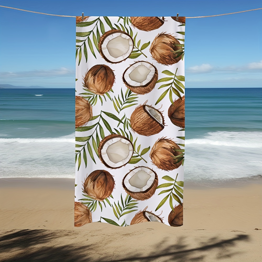 

1pc & Palm Leaves Print Beach Towel, Soft Bath Towel, Swimming Towel, Oversized Beach Blanket