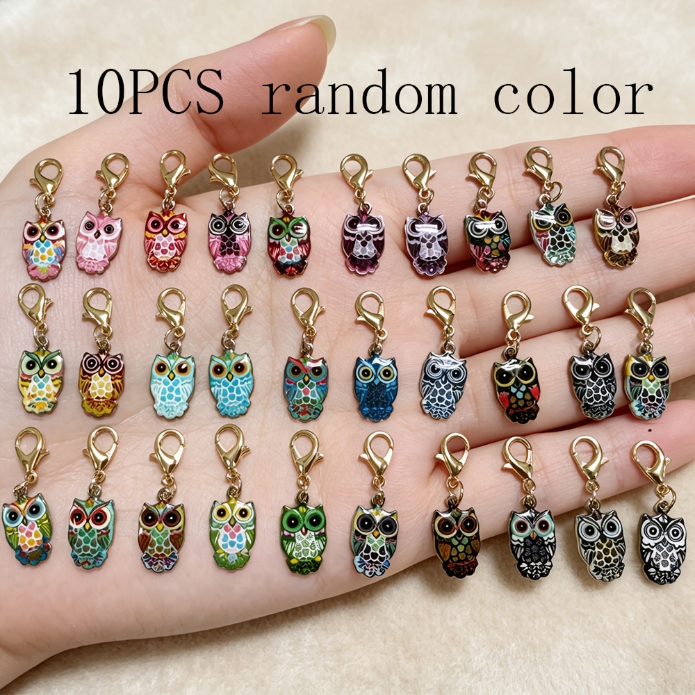 TEMU Portachiavi Gufo 10 pz, Casuale - Simpatici Portachiavi in di Metallo con Moschettone a , Regalo di Compleanno per Donne e Signore, Decorazione