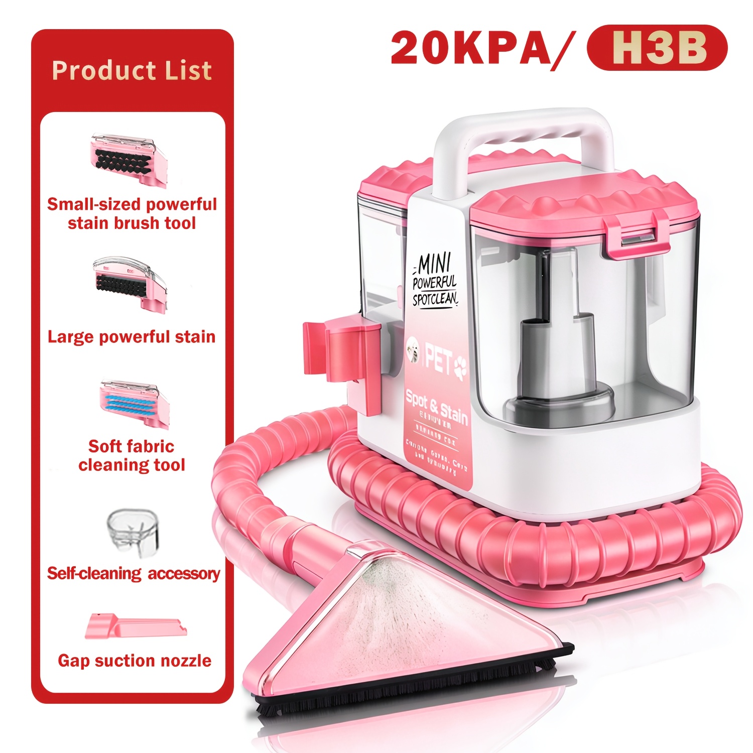 Image of Suxiangvac H3b Cleaner, -one Fabric Washing Machine For Tough Pet Messes, Suction For Instant Drying, Ideal For Sofa Cushions Area Rugs And Pet Beds