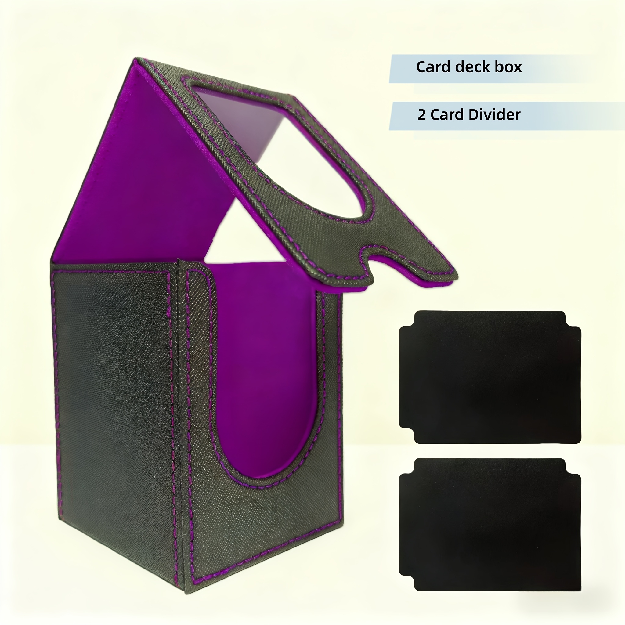 TEMU For Mtg & Tcg Players: Magnetic Commander Deck Box With Dividers & Display Window - Pu Card Storage Suitable For Mtg/tcg Players, Gift-ready For