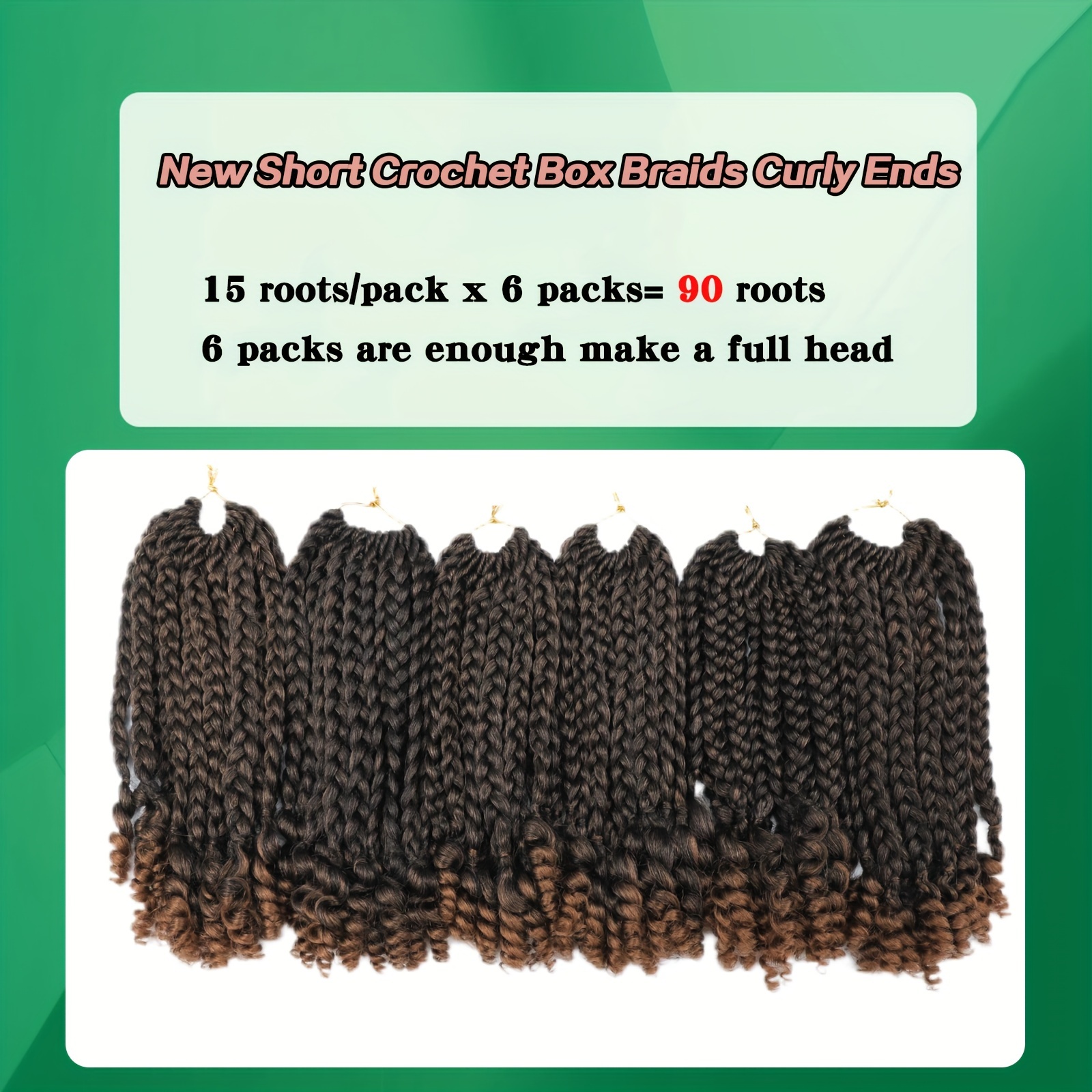 Synthetic Crochet Hair Short Bob Box Braid with Curly Ends 20inch Omber  Blonde Pre Stretched Box Braids for Women Kids