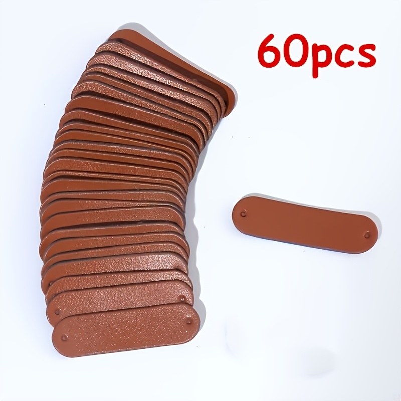 TEMU 60 étiquettes en similicuir personnalisables - Étiquettes vierges perforées personnalisées pour vêtements DIY, cadeaux et emballage - robuste et