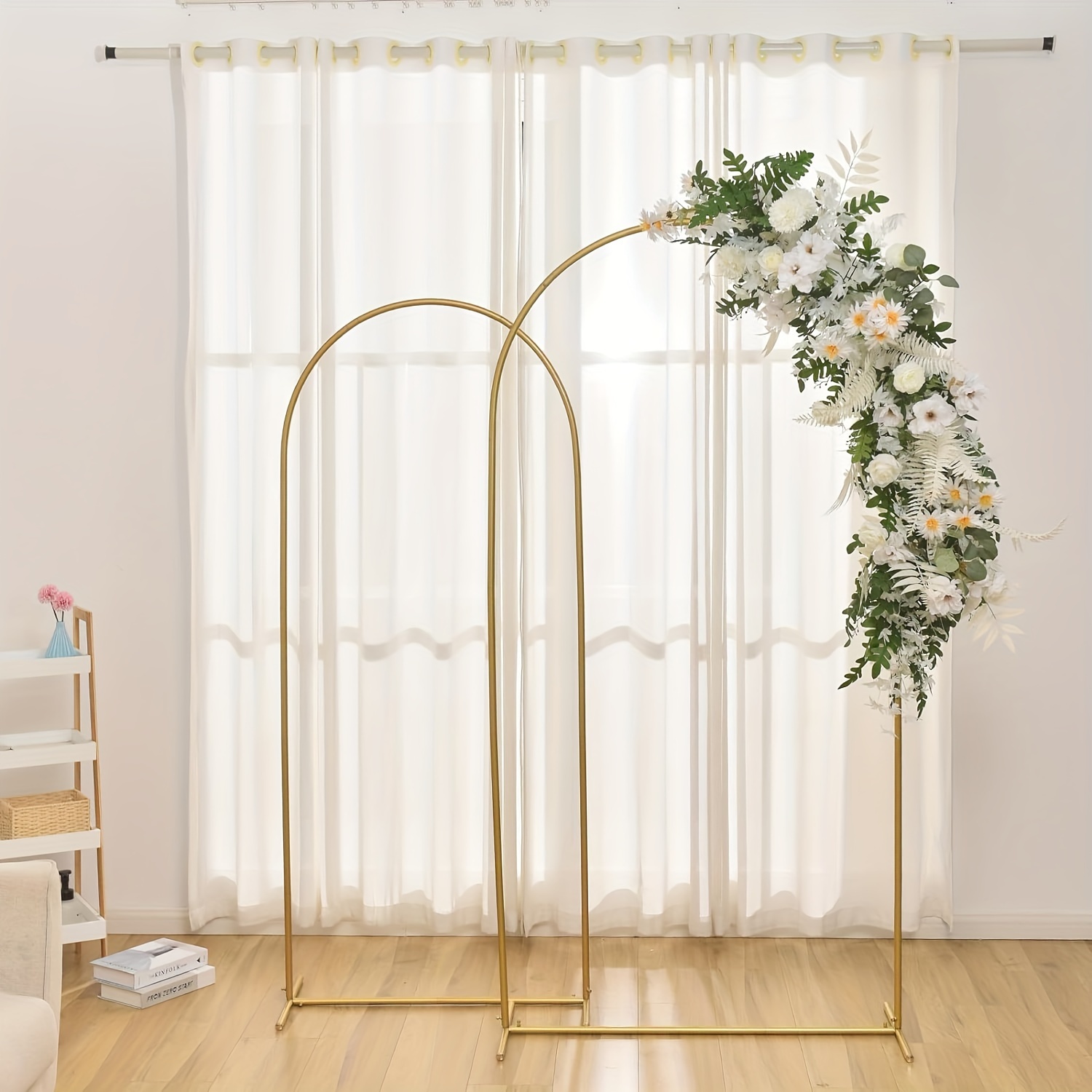 

5.9ft 6.6ft Metal Wedding Arch Backdrop Stand Gold Ballon Arch Stand Set Of 2 For Birthday Party Wedding Ceremony Baby Shower Graduation Decoration