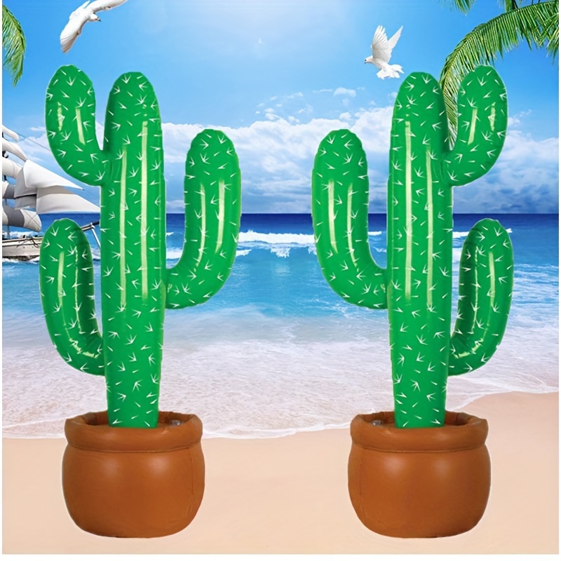 

2pcs Large 90cm Inflatable Cactus Summer Toys, Inflatable Beach Toys, Water Pool Inflatable Toys, Beach Toys For Swimming Party Supplies, Pvc Inflatable Cactus