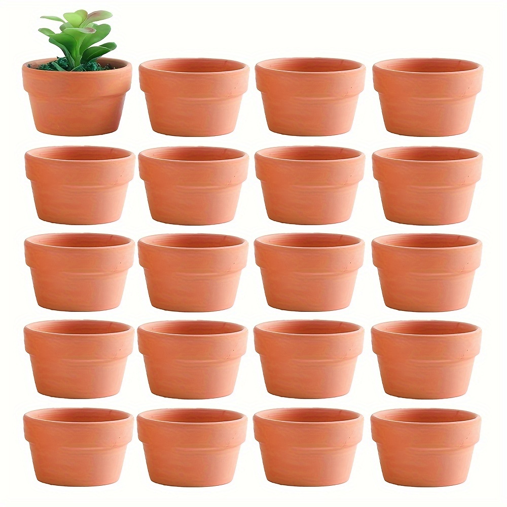 

3.5 Inch Shallow Terra Cotta Pots, Ceramic Clay Planter With Drain Hole For Succulent & Cactus Nursery Planter, Diy Craft Projects, Wedding And Party Favors