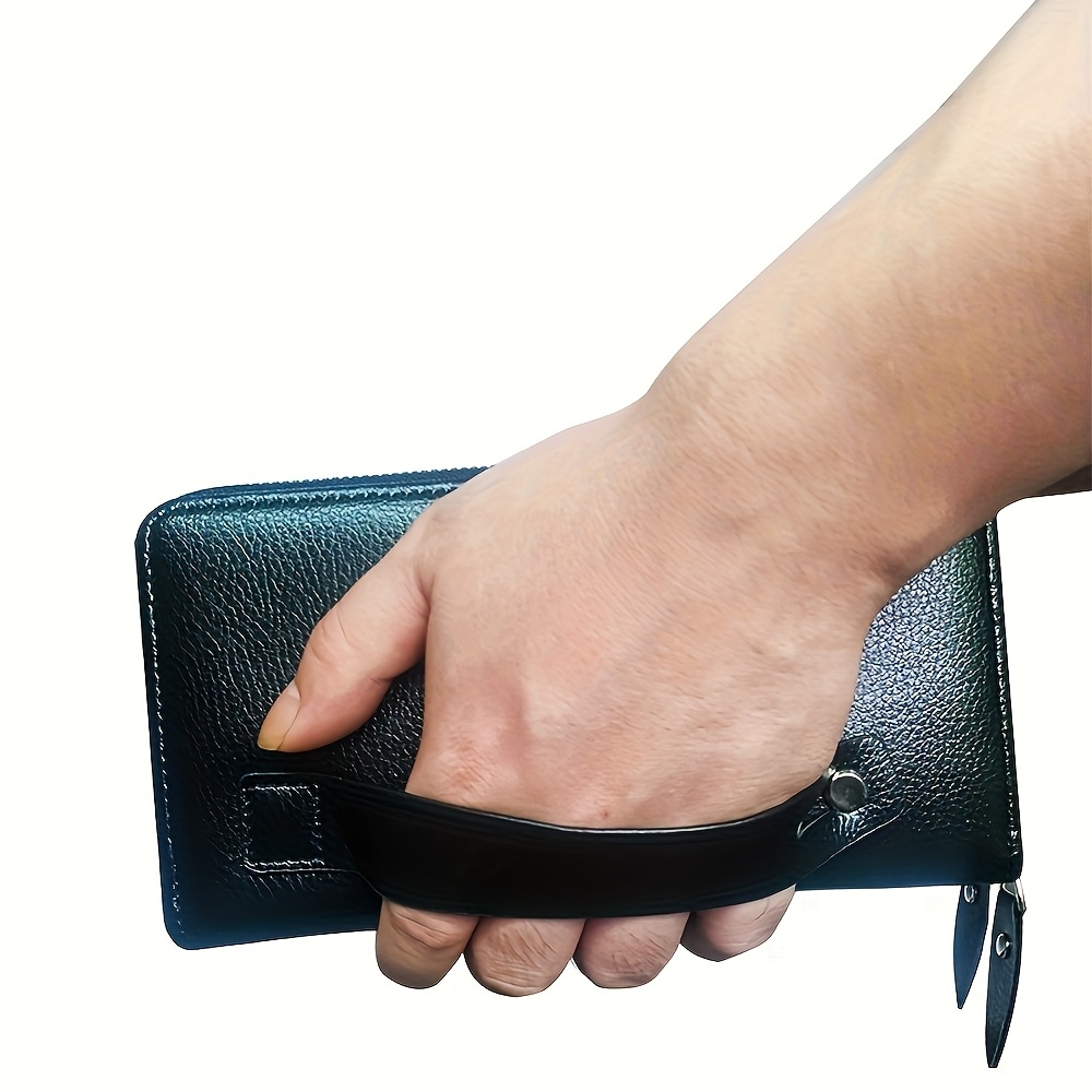 Men's Business Long Wallet with Large Clutch Bag Design