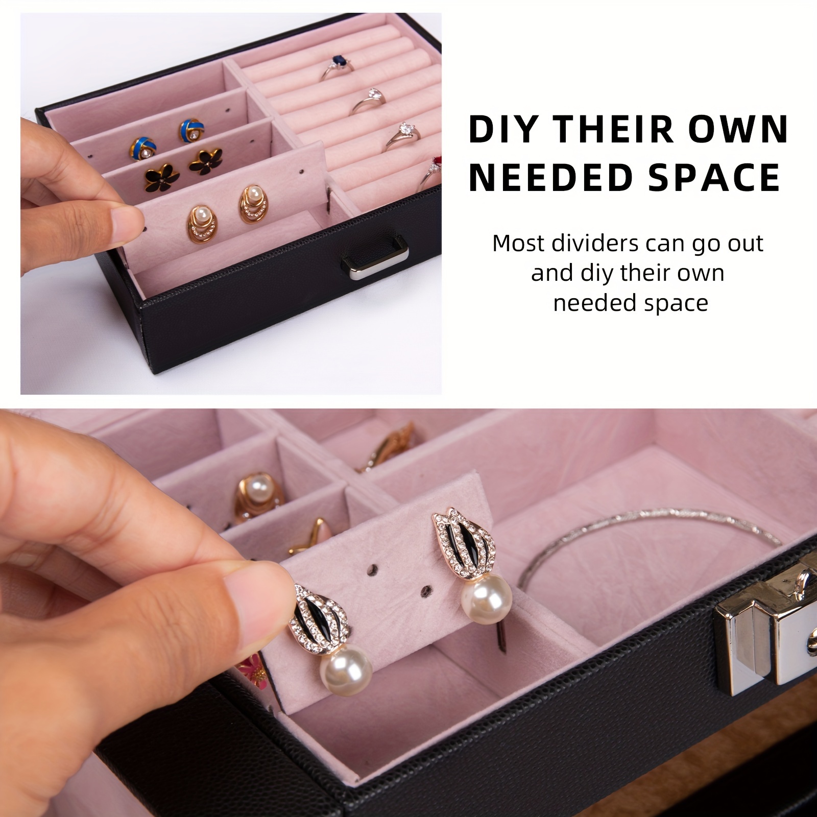   6 tier jewelry box jewelry case with 5 drawers large storage capacity with   lockable jewelry storage organizer gift for     Product details 3
