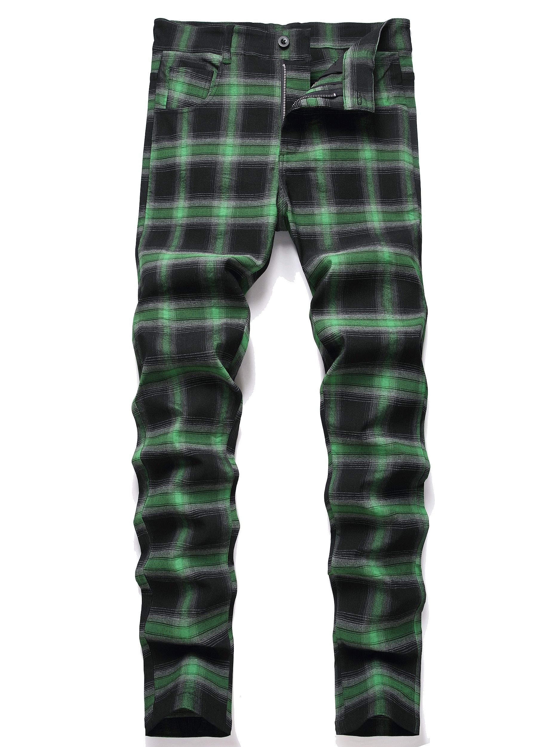 Green Plaid Dress Pants Chino Plaid Pants Chinos Pants Men Mens