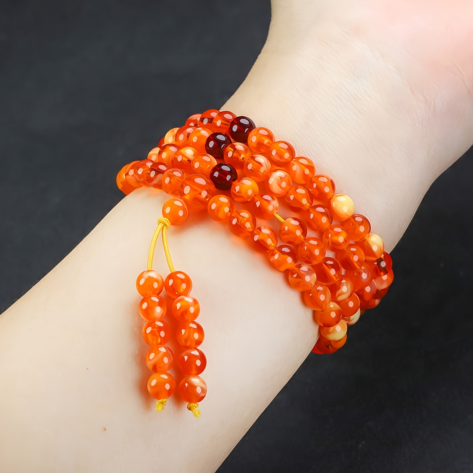 Natural Amber Blood Purple Tiger Pattern Bracelet