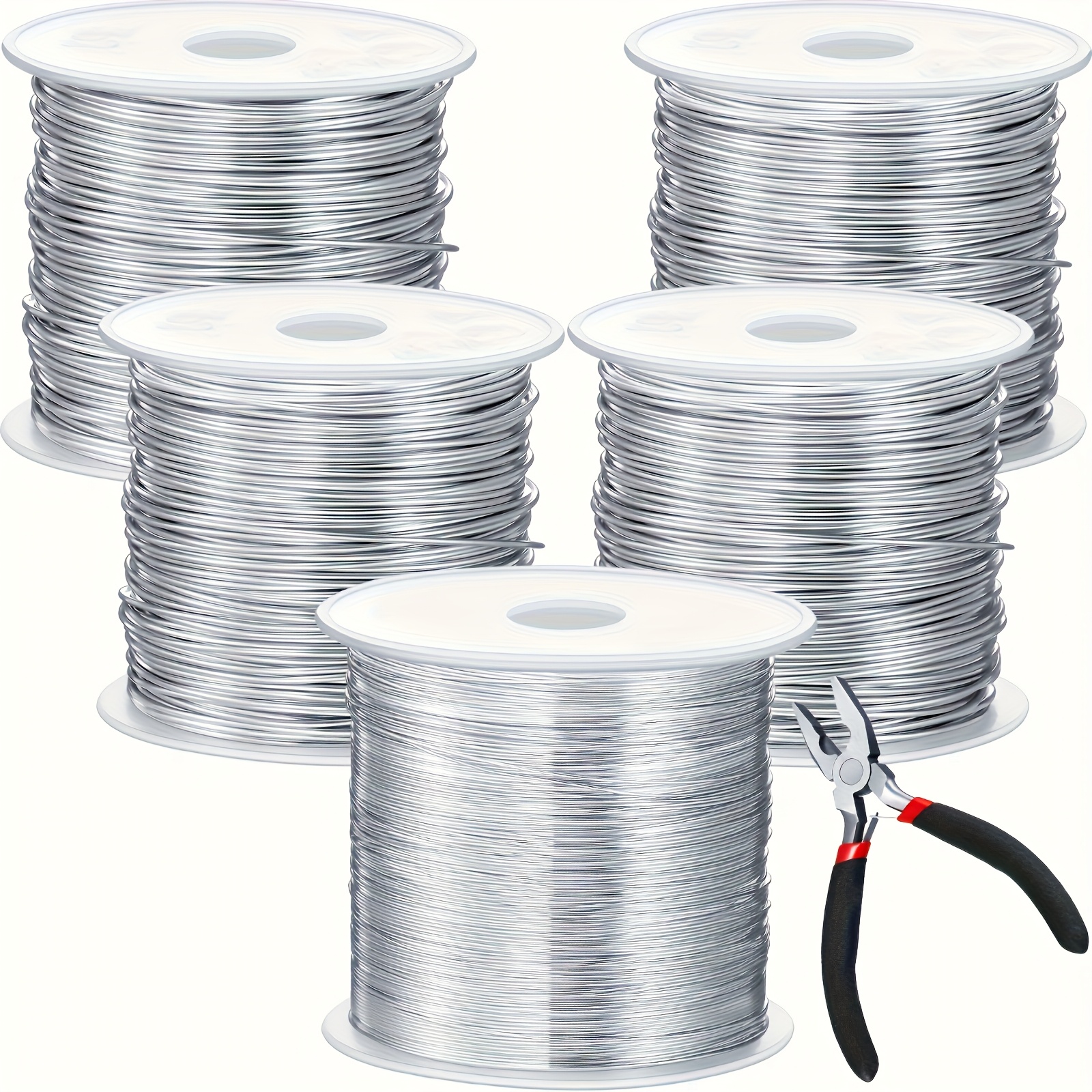 TEMU 5 Rolls 5 Size Jewelry Wire 18, 20, 22, 24, 26 Gauge Copper Wire Kit Jewelry Beading Craft Metal For Making Crafts, Sculpting With A Pliers