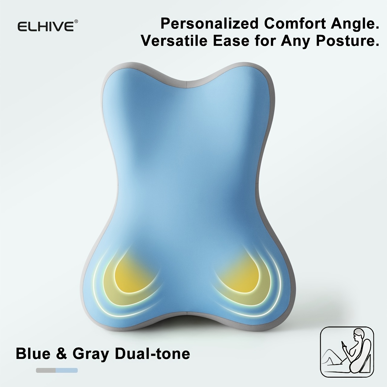 Adjustable Bed Wedge Reading Pillow - Large Memory Foam Backrest for Sitting Up in Bed - Soft C-Shaped Lounging Cushion for Headboard - Multi-Use for Phone Reading Gaming - Removable Washable Cover - Versatile Leg and Back Comfort