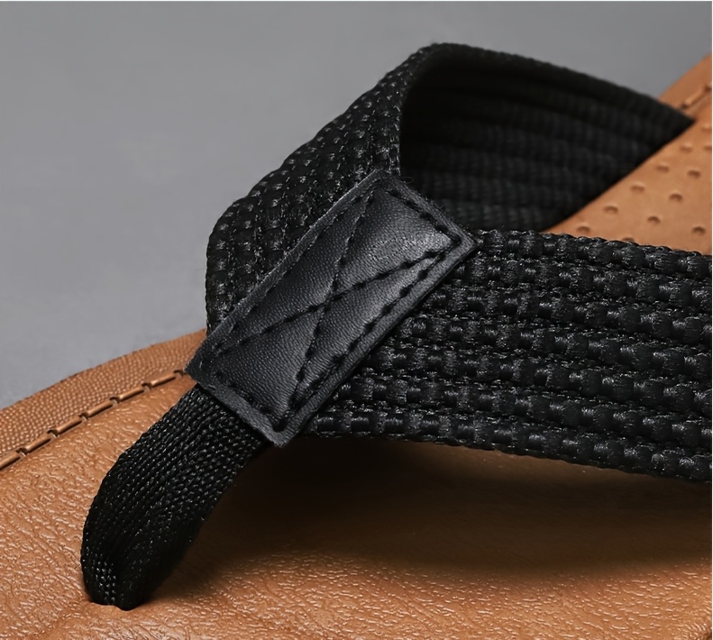 mens minimalist solid color slip on sandals breathable lightweight eva sole fabric upper round toe casual outdoor   shoes Product details 1