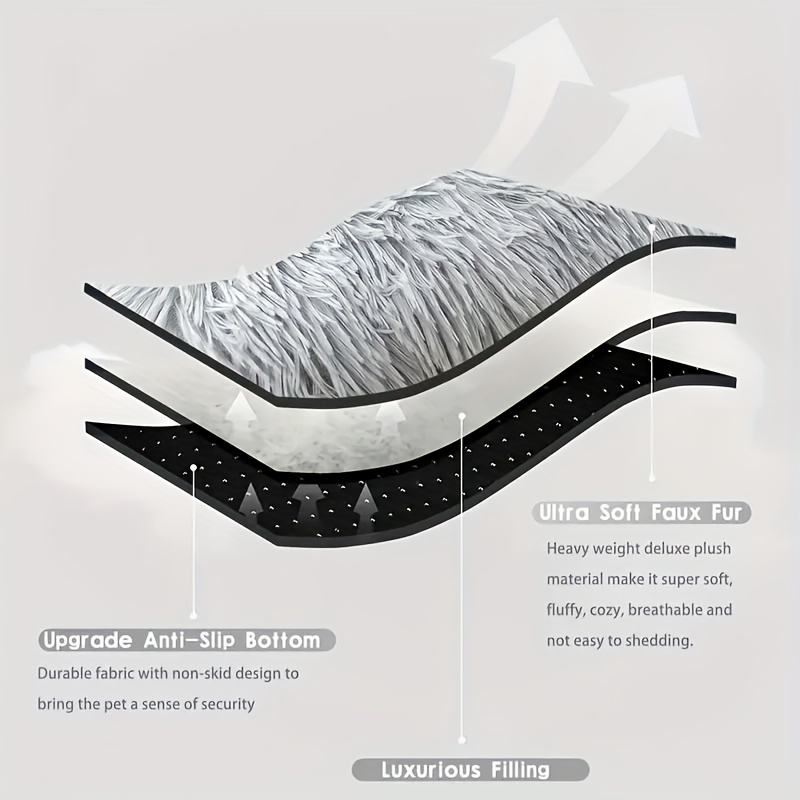 1pc extra large plush lined dog bed and cat mat thick comfortable warm polyester easy to remove washable suitable for all breeds and sizes pet furniture   accessories durable pet bedding Product details 3