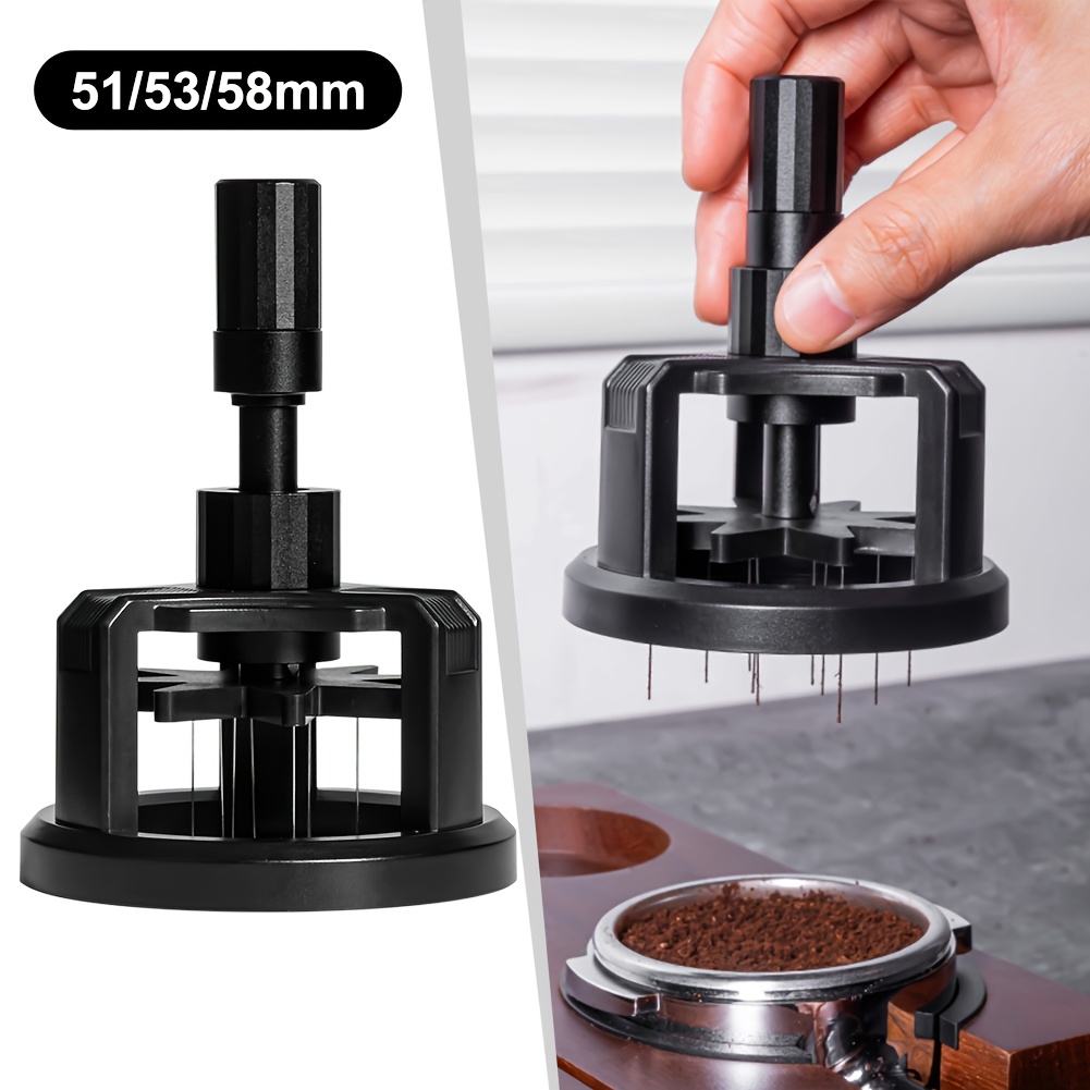 rotary needle powder distributor 51 53 58mm magnetic coffee tamper needle coffee powder disperser anti slip loose powder needle
