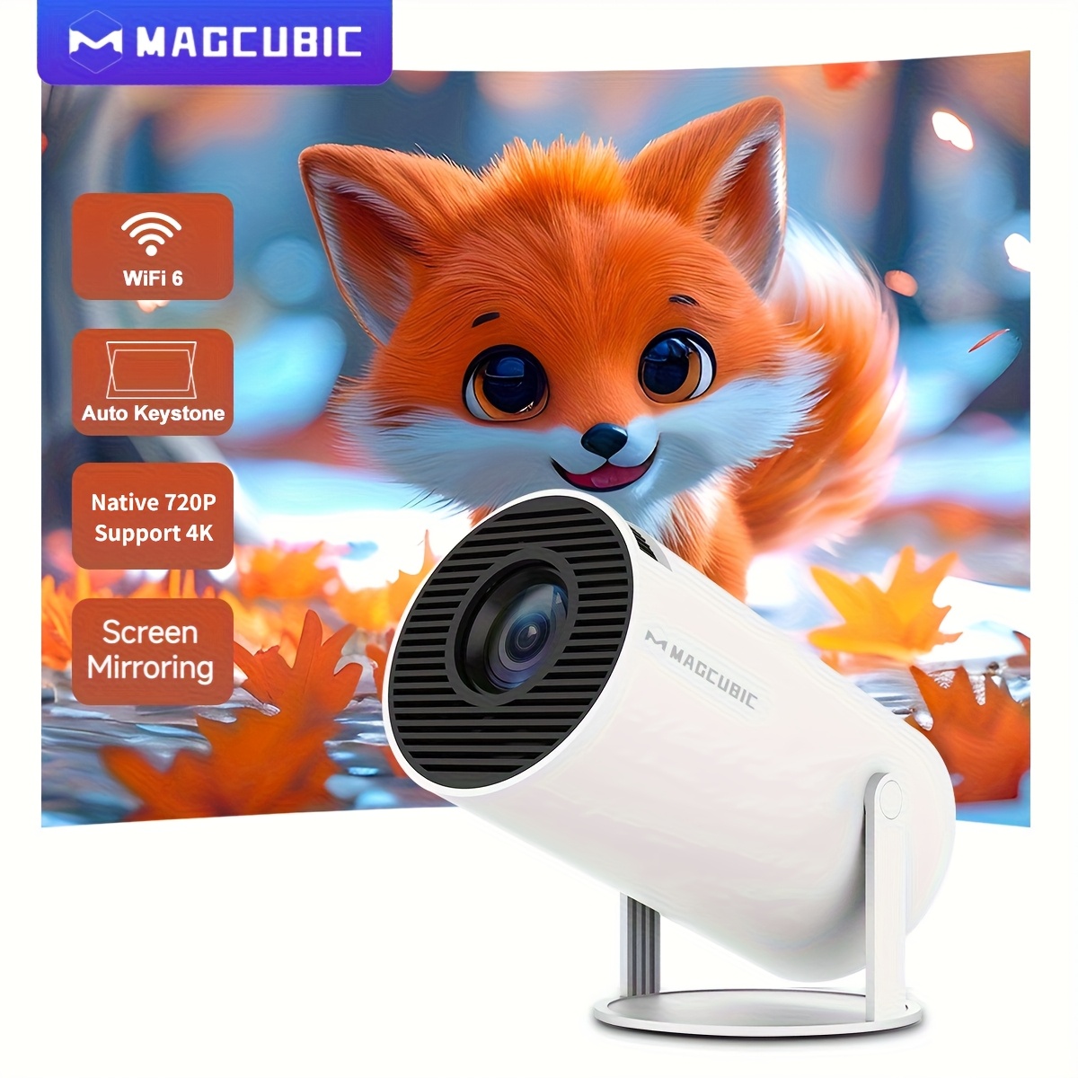 E-shop Magcubic Mini Support 4K Projektor Dual Wifi EU Stecker A3100 200ANSI 1280X720P Dual Wifi Heimkino Projektor