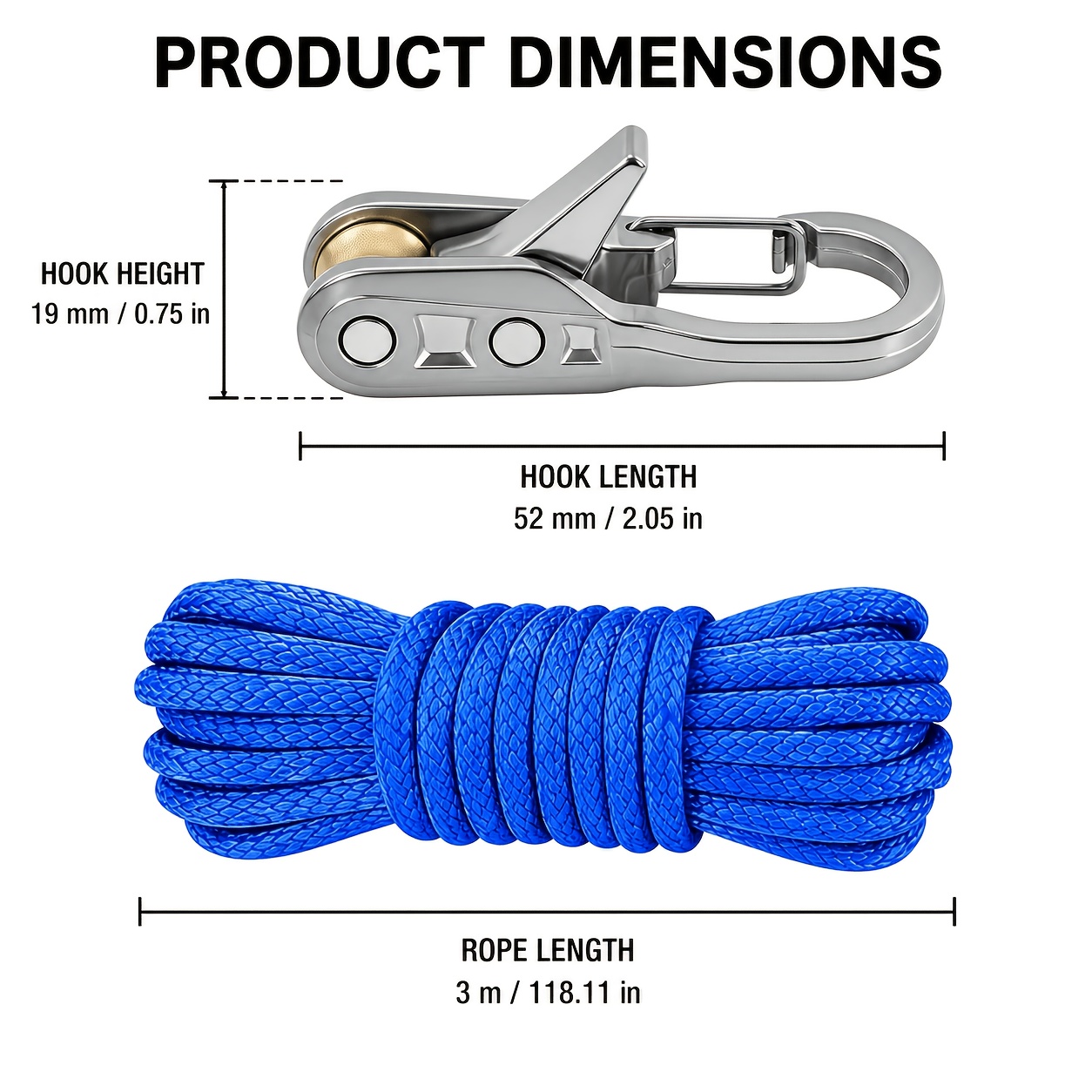 Pack of 20 Ropes with Roller Tensioners and Traction Hooks