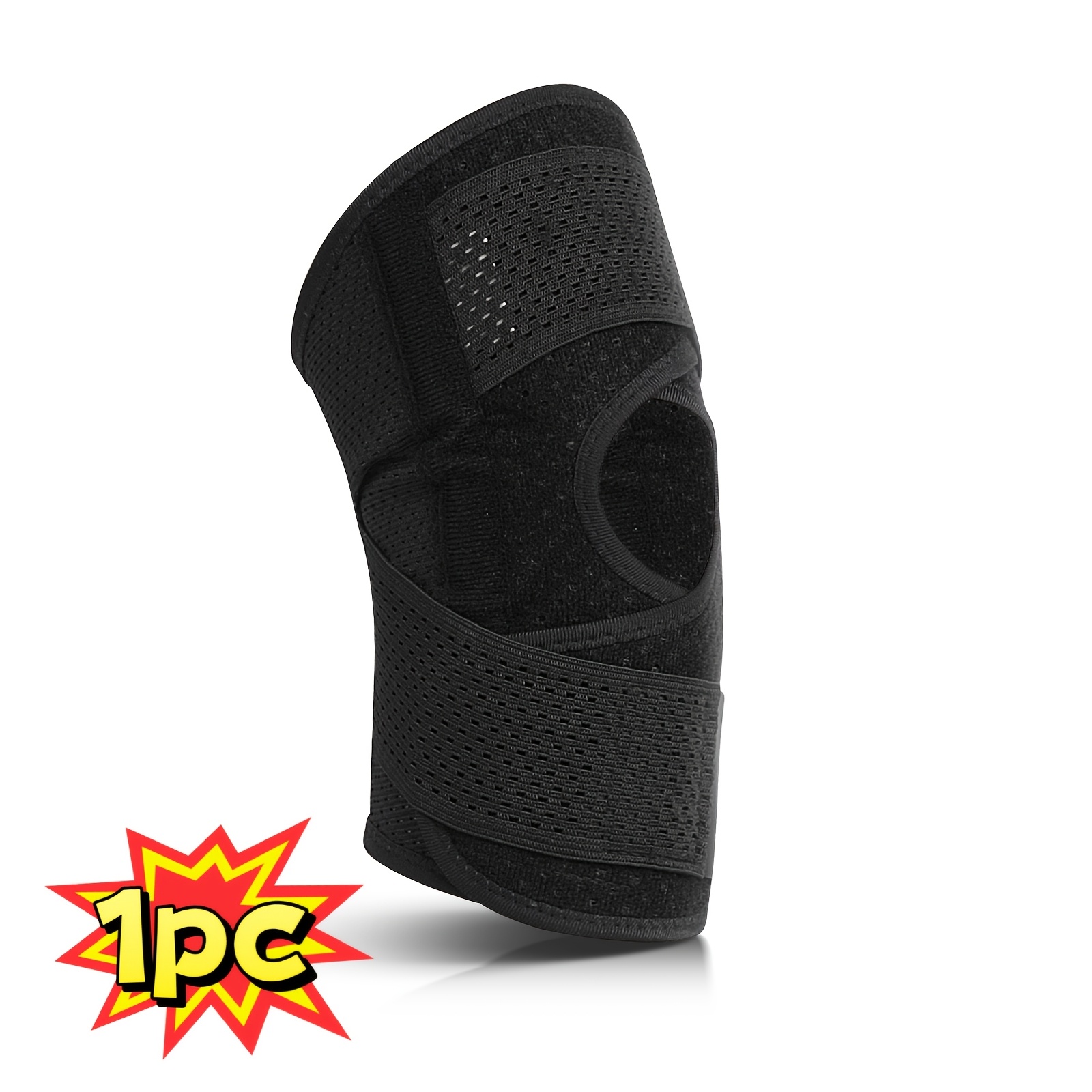 TEMU COFOE Attelle de Genou Support Rotulien 1 pièce/2 pièces avec de Double Sangle de Compression Croisée en V. Support à Double Ressort des Côtés.