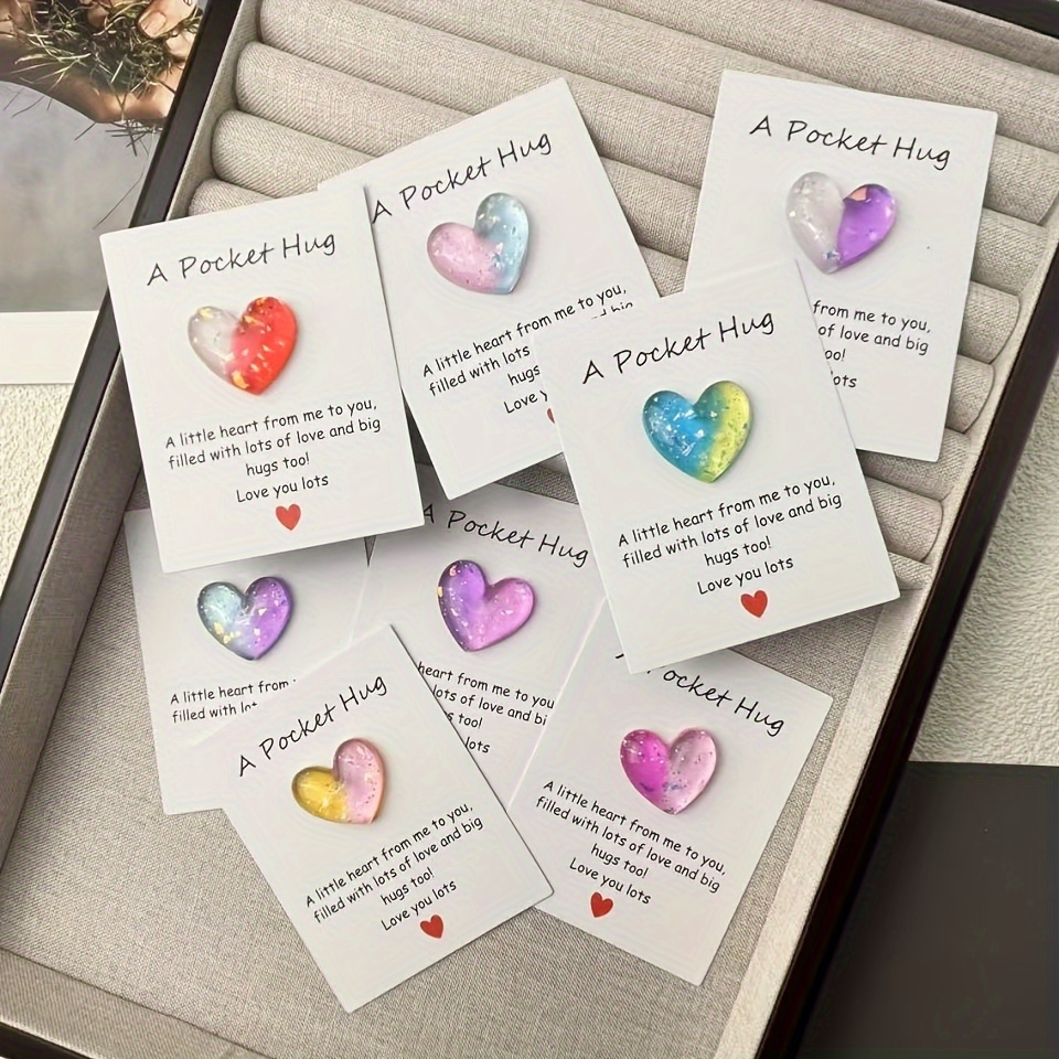 

Resin Pocket Hugs And Encouragement Card Cards, 8 In Colors, Used On For Gifts To Family, Friends And , Fashion Gift Cards