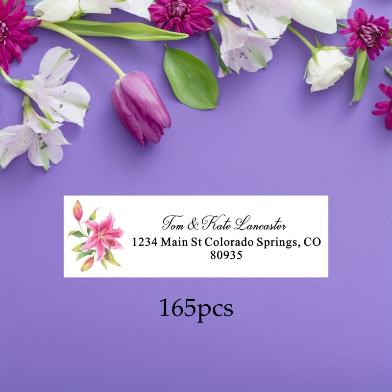 TEMU 165pcs Custom Address Labels, Personalized Return Address Stickers, Highlighted Self-adhesive Rectangular Tags, Wedding Birthday Labels, Office