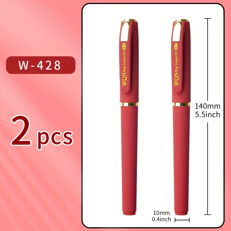 Image of Wqn) 2/5pcs Gel Pen Red Neutral Pen, Large Red Frosted Design, Beautiful And , 0.7mm Thick Tip, Large Capacity And Durability, Teachers To Correct Homework, Write Notes And Greeting Cards
