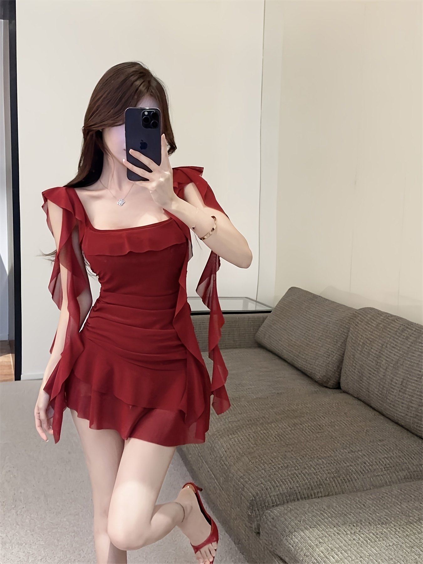 open lace back dress Red Slip Mini Dress – Satin Cowl Neck Mini Cocktail Dress XL