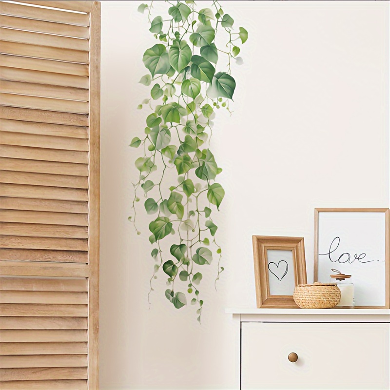 1pc Ivy Leaf Vine Wall Decal - Self-adhesive Pvc, Refreshing Plant Design For Bedroom & Living Room Decor
