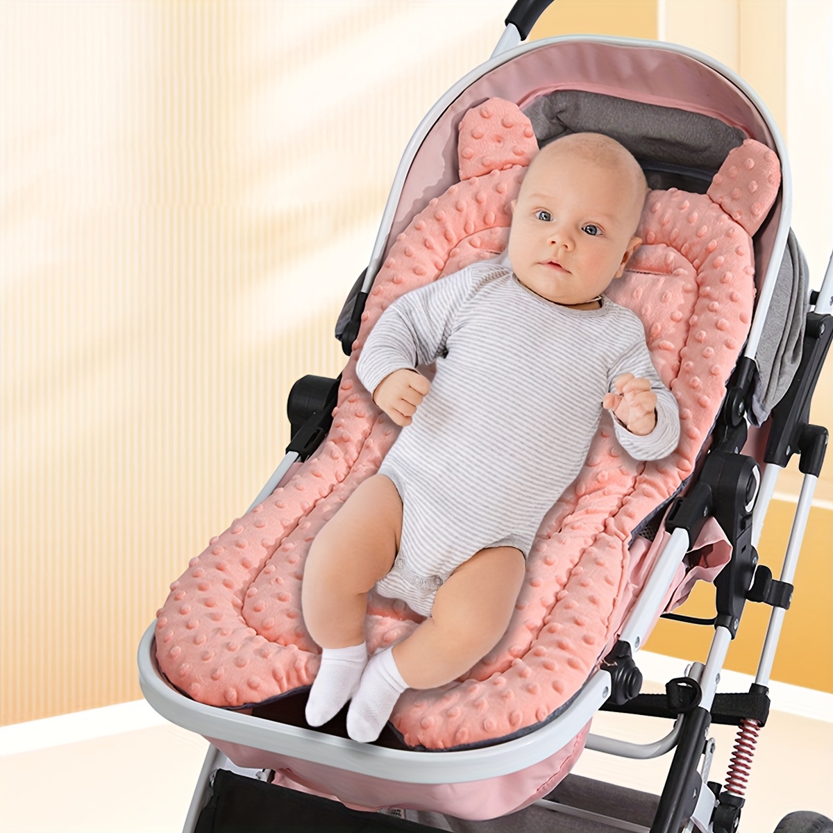 1 Stck Kinderwagen-Sitzkissen, Einfarbiges Weiches Kissen, Rutschfeste  Dicke Wrmematte