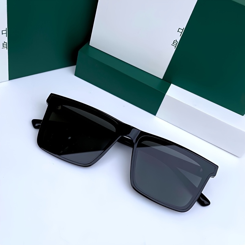 1pc Men's Fashion Black Full Frame Sunglasses, ideal choice for gifts