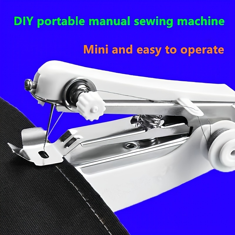 

Portable Manual Sewing Machine Set, White, Diy Mini Pocket Sewer, No Power Required, Easy To Operate, Efficient For Penetration, Sewing Thread Included, Sewing Tool