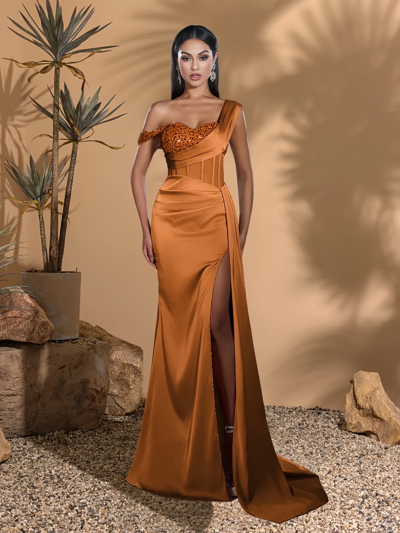 tween girls holiday dresses SEE YOU SOON BANDAGE MIDI DRESS WITH HIGH SLIT DARK BROWN – AKIRA