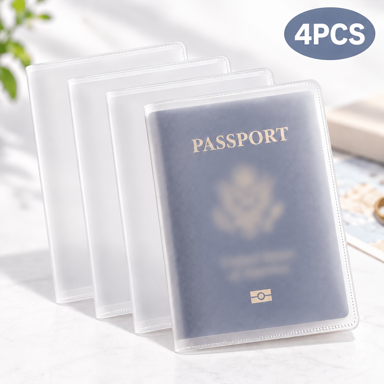 TEMU Semi-transparent Passport Protector, A Lightweight And Portable Travel Document Cover That Fits And Back Of Your Passport, Reducing Daily
