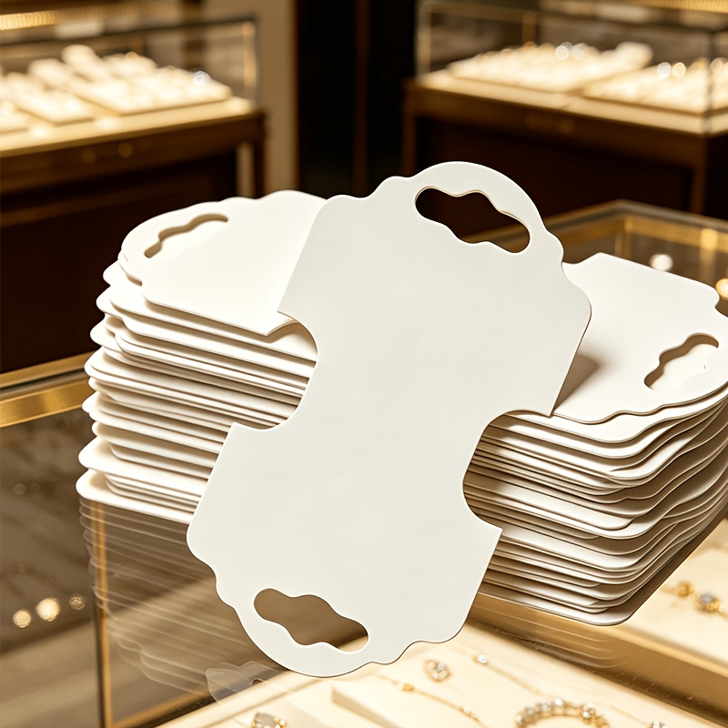 TEMU 48 piezas de tarjetas de joyería personalizables , opciones de papel y , cartulina gruesa prémium para exhibición y empaque de