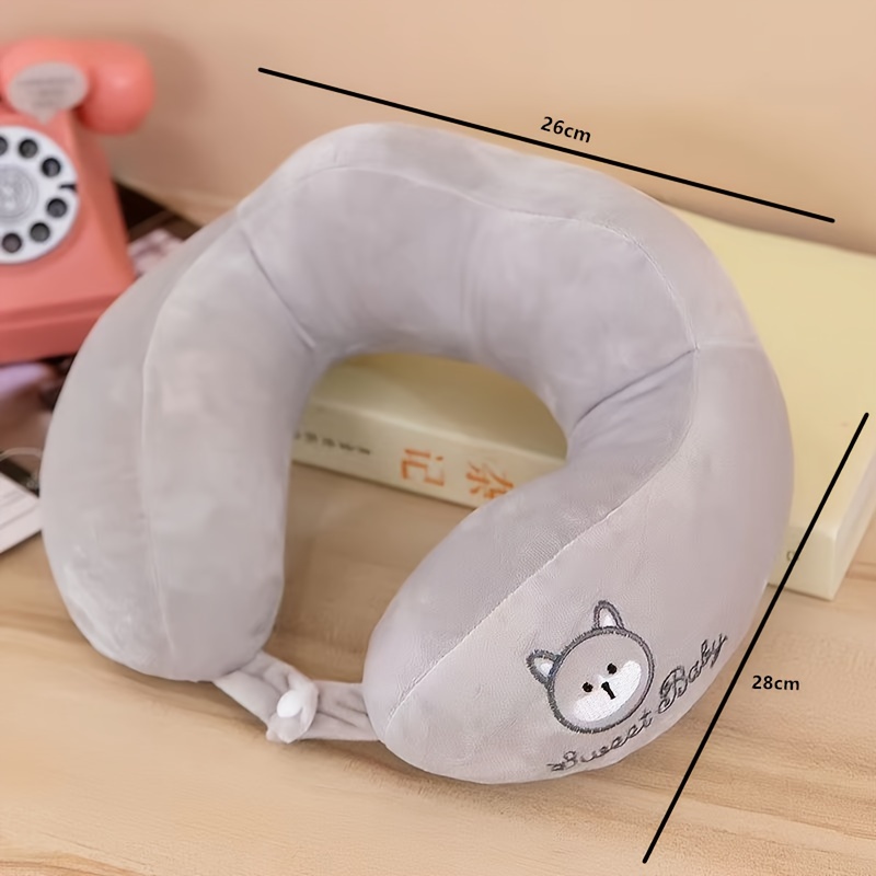 1pc u shaped pillow cartoon embroidery neck pillow neck support pillow u shaped pillow cervical vertebra travel heightened portable office neck nap pillow for car details 1